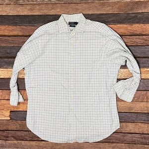 Polo Ralph Lauren Regent Checkered Long Sleeve Button Down Dress Suit Shirt